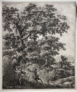 Zes grote staande landschappen met scènes uit Ovidius