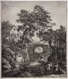 Zes grote staande landschappen met scènes uit het Oude Testament: Zipporah Besnijdt Haar Zoon