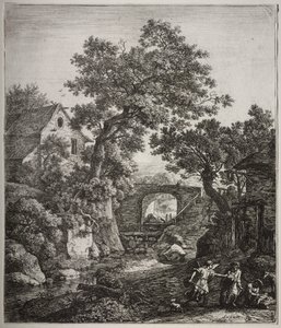 Zes grote staande landschappen met scènes uit het Oude Testament: Zipporah besnijdt haar zoon