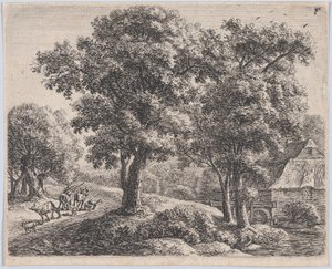 De herder en de molen, 17e eeuw door Anthonie Waterloo