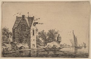 Het wachthuisje op de muur door Anthonie Waterloo
