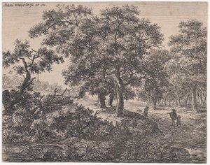 De drie bomen, 17e eeuw door Anthonie Waterloo