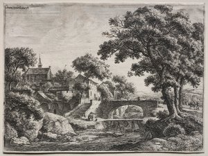 De twee bruggen door Anthonie Waterloo