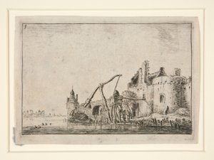 De bron, uit een set van 12 landschapsgravures door Anthonie Waterloo