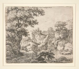 Waterval onder een koepelgebouw