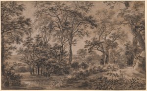 Boslandschap door Anthonie Waterloo
