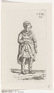 Meisje dat haar rok optilt door Anthonie Willem Hendrik Nolthenius de Man