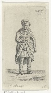 Meisje dat haar rok optilt door Anthonie Willem Hendrik Nolthenius de Man