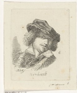 Portret van Rembrandt door Anthonie Willem Hendrik Nolthenius de Man