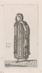 Vrouw met mantel door Anthonie Willem Hendrik Nolthenius de Man