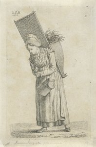 Vrouw uit Luxemburg met een mand op de rug door Anthonie Willem Hendrik Nolthenius de Man