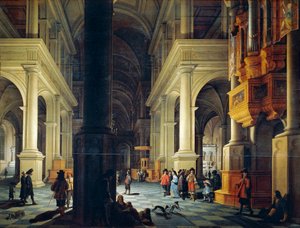Interieur van tempel door Anthonie de Lorme