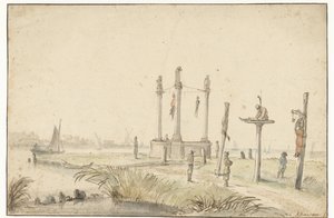Galgenveld aan de rand van de Volewijk door Anthonie van Borssom