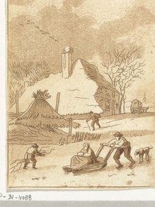 Winterlandschap met ijsvermaak door Anthonie van den Bos