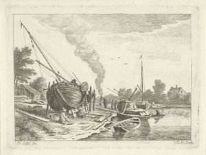 Scheepswerf door Anthonij van der Haer
