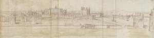 Hampton Court Palace vanuit het Noorden door Anthonis van den Wyngaerde