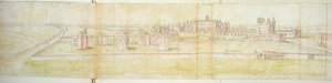 Hampton Court Palace vanuit het noorden door Anthonis van den Wyngaerde