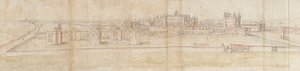 Hampton Court Palace vanuit het Noorden, ca. 1550-1560 door Anthonis van den Wyngaerde