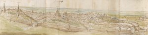 Panoramisch uitzicht op Leuven vanuit het noordwesten, ca. 1550-1570