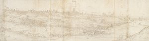 Panoramisch uitzicht op Segovia vanuit het oosten, ca. 1560-1570