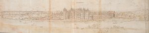 Richmond Palace vanaf de overkant van de Theems, 1562