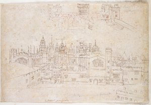 Studies van Paleis van Oatlands en Hampton Court, c.1544 door Anthonis van den Wyngaerde