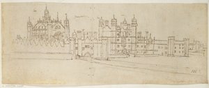 De kapel en poortgebouw van Hampton Court, ca. 1544 door Anthonis van den Wyngaerde