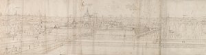 Uitzicht op het paleis van Cantecroy bij Antwerpen en het omliggende platteland door Anthonis van den Wyngaerde