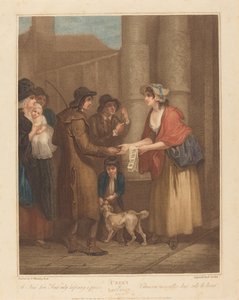 Een nieuw liefdesliedje, slechts een halve cent per stuk door Anthony Cardon after Francis Wheatley