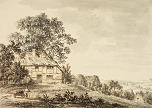 Landschap (inkt op papier) door Anthony Devis
