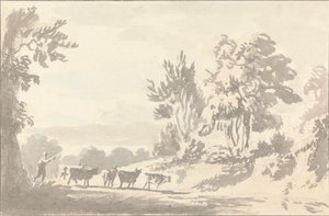 Herder die vee drijft