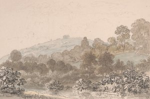 Landschap met stroom op de voorgrond door Anthony Devis