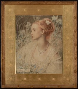 Clara Flower (gekleurd krijt op crèmekleurig papier)
