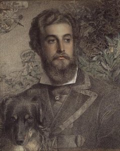 Portret van Cyril Flower door Anthony Frederick Augustus Sandys