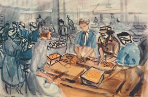 Hak- en schilwerk. Een A.T.S. kookcentrum, 1944 door Anthony Gross
