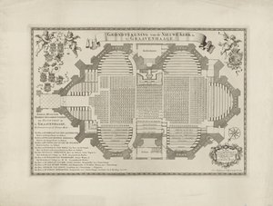 Plattegrond van de Nieuwe Kerk te Den Haag door Anthony Stechwey