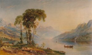 Ben Venue vanaf Loch Achray, 1840 door Anthony Vandyke Copley Fielding