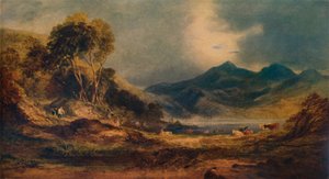 Snowdon over het Hoofd van Traeth Mawr door Anthony Vandyke Copley Fielding