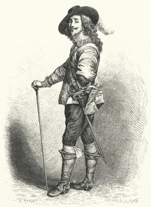 Karel I, koning van Engeland, Schotland en Ierland (gravure) door Anthony van (after) Dyck