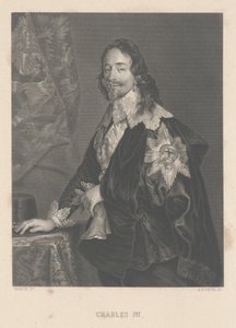 Karel I, gegraveerd door A.H. Payne door Anthony van Dyck