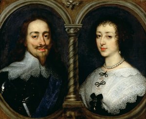 Karel I van Engeland (1600-49) en Koningin Henrietta Maria (1609-69) door Anthony van Dyck