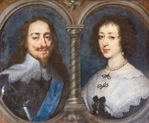 Karel I van Engeland en Henrietta van Frankrijk door Anthony van Dyck