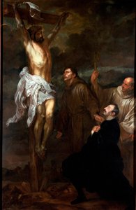 Francesco Orero aanbidt het kruis in aanwezigheid van Sint Franciscus en Sint Bernardus
