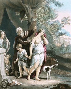 Hagar en haar zoon vertrekken door Anthony van Dyck
