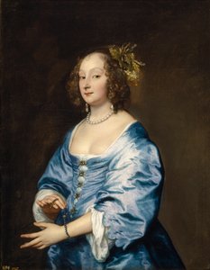 Portret van Mary Ruthven, echtgenote van de kunstenaar door Anthony van Dyck