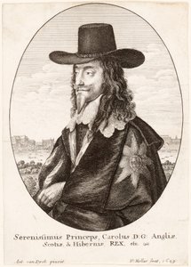 Portret van Karel I, uitgegeven 1649 door Anthony van Dyck