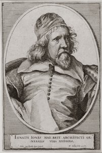 Portret van Inigo Jones (1573-1652) gegraveerd door Wenceslaus Hollar door Anthony van Dyck