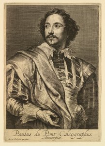 Portret van Paulus Pontius, uit de Icones Principum Virorum door Anthony van Dyck