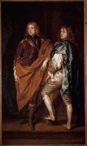 Portret van twee Engelse heren Schilderij van de school van Antonie Van Dyck door Anthony van Dyck