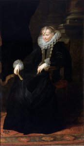 Portret van een dame van de Spinola-familie. Ze draagt een kraag door Anthony van Dyck